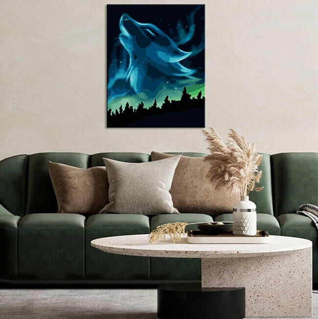 Malen Nach Zahlen Nördlicher Aurora Nachtwolf Versand Aus DE 2 Malen Nach Zahlen Nördlicher Aurora Nachtwolf Versand Aus DE - Image 2
