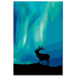 Malen Nach Zahlen Rentiere Im Polarlicht Versand Aus DE