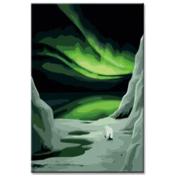 Malen Nach Zahlen Eisbär Im Polarlicht Versand Aus DE