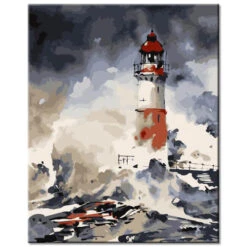 Malen Nach Zahlen Leuchtturm In Wellen Versand Aus DE