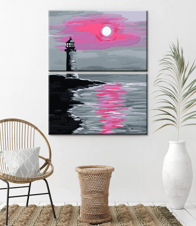 Malen Nach Zahlen Leuchtturm Im Sonnenuntergang 2-teilig Versand Aus DE 2 Malen Nach Zahlen Leuchtturm Im Sonnenuntergang 2-teilig Versand Aus DE - Image 2