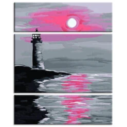 Malen Nach Zahlen Leuchtturm Im Sonnenuntergang 3-teilig Versand Aus DE -myPaintLab Deutschland Verkaufs-Shop art natur 150 3 teilig 4