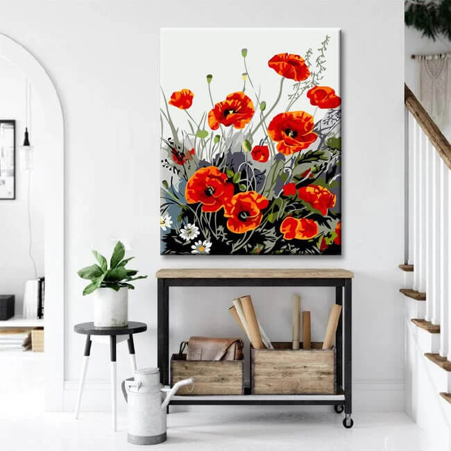 Malen Nach Zahlen Rote Mohnblumen Versand Aus DE 2 Malen Nach Zahlen Rote Mohnblumen Versand Aus DE - Image 2