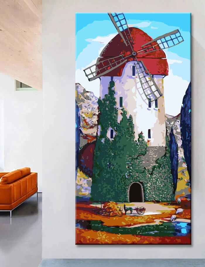 Malen Nach Zahlen Niederlande Holland Illustration Windmühle 3 Malen Nach Zahlen Niederlande Holland Illustration Windmühle - Image 3