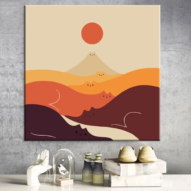 Malen Nach Zahlen Kunst Sonne über Berg 2 Malen Nach Zahlen Kunst Sonne über Berg - Image 2