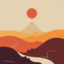 Malen Nach Zahlen Kunst Sonne über Berg