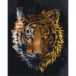 Malen Nach Zahlen Kunst Tier Tiger Golden