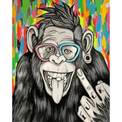 Malen Nach Zahlen Kunst Tier Lustiger Affe Mit Brille