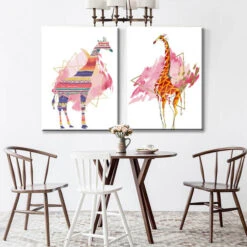 Malen Nach Zahlen Kunst Tier Giraffe Vor Rosa Hintergrund -myPaintLab Deutschland Verkaufs-Shop art tier 029 030 6 1