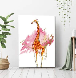 Malen Nach Zahlen Kunst Tier Giraffe Vor Rosa Hintergrund -myPaintLab Deutschland Verkaufs-Shop art tier 030 1 4