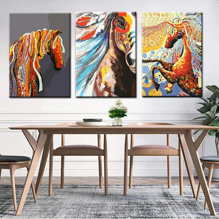 Malen Nach Zahlen Kunst Tier Pferd Mit Bunter Mähne 2 Malen Nach Zahlen Kunst Tier Pferd Mit Bunter Mähne - Image 2