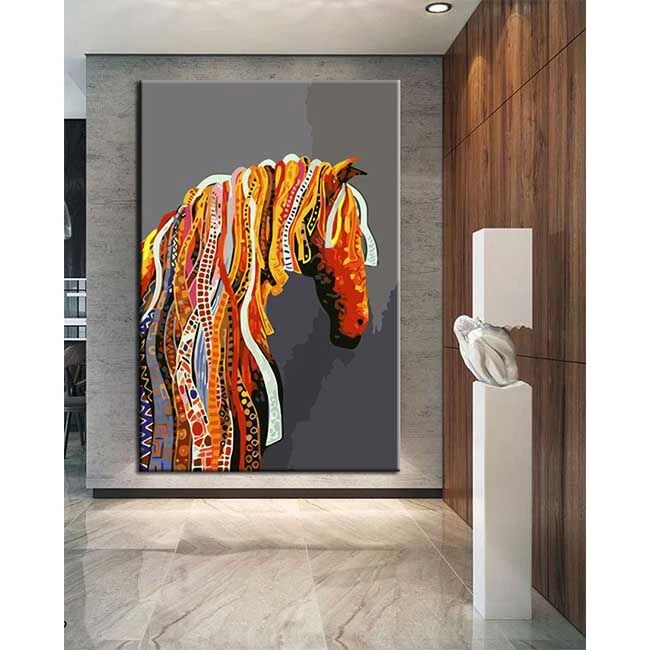 Malen Nach Zahlen Kunst Tier Pferd Mit Bunter Mähne 3 Malen Nach Zahlen Kunst Tier Pferd Mit Bunter Mähne - Image 3