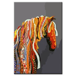 Malen Nach Zahlen Kunst Tier Pferd Mit Bunter Mähne