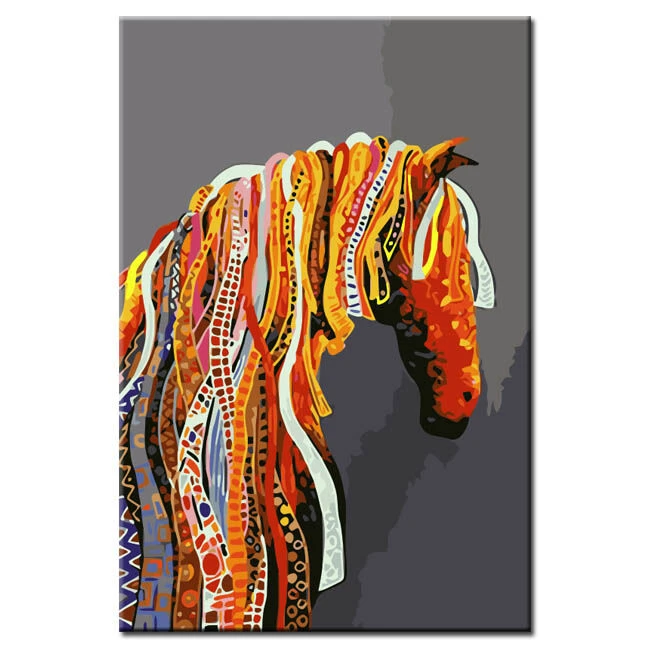 Malen Nach Zahlen Kunst Tier Pferd Mit Bunter Mähne 1 Malen Nach Zahlen Kunst Tier Pferd Mit Bunter Mähne