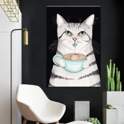 Malen Nach Zahlen Kunst Tier Weiße Katze Mit Grauen Streifen -myPaintLab Deutschland Verkaufs-Shop art tier 038 1 6