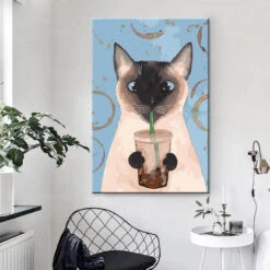 Malen Nach Zahlen Kunst Tier Katze Trinkt Aus Strohhalm -myPaintLab Deutschland Verkaufs-Shop art tier 039 1 6