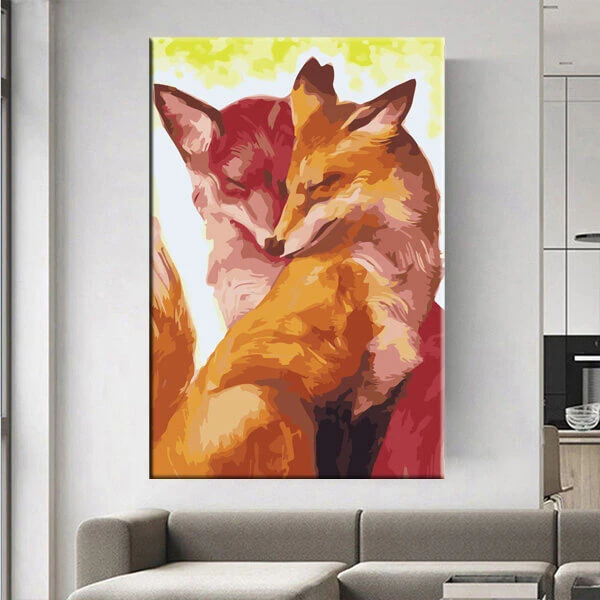 Malen Nach Zahlen Kunst Tier Fuchspaar 2 Malen Nach Zahlen Kunst Tier Fuchspaar - Image 2