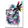 Malen Nach Zahlen Kunst Löwe Bunte Mähne Federn Auf Dem Kopf