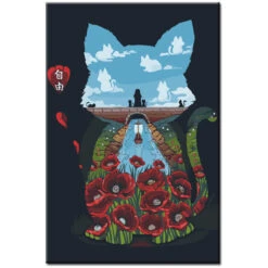 Malen Nach Zahlen Katze Kunstbild Landschaft