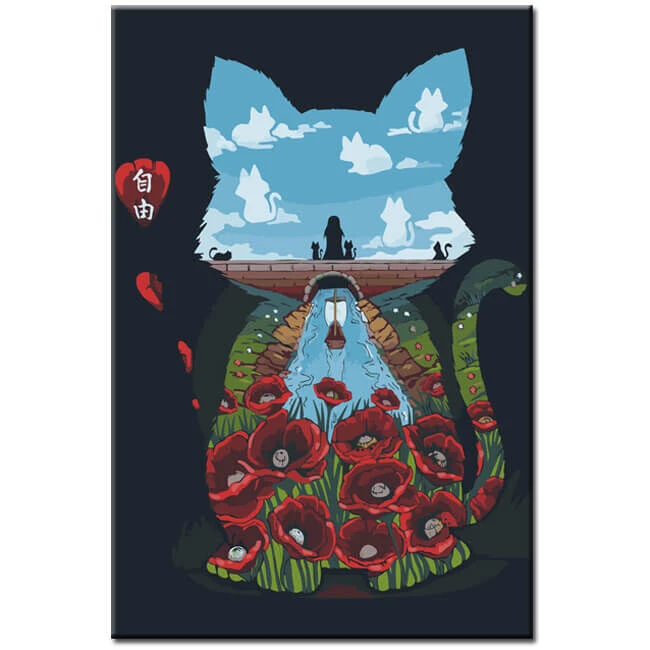 Malen Nach Zahlen Katze Kunstbild Landschaft 1 Malen Nach Zahlen Katze Kunstbild Landschaft