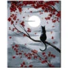 Malen Nach Zahlen Kunst Tier Katze Sitzt Auf Einem Ast Mit Roten Blättern