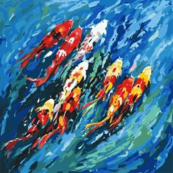 Malen Nach Zahlen Kunst Tier Kois Schwimmen Im Wasser
