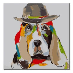 Malen Nach Zahlen Bunter Hund Mit Hut