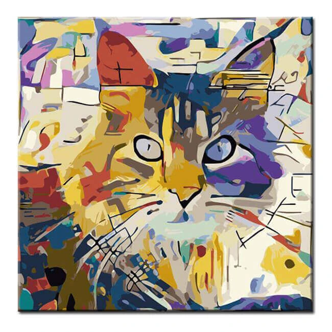 Malen Nach Zahlen Bunte Katze Porträt 1 Malen Nach Zahlen Bunte Katze Porträt