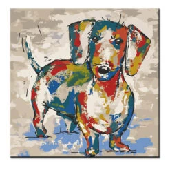 Malen Nach Zahlen Bunter Dackel Porträt