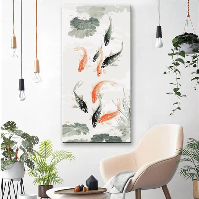 Malen Nach Zahlen Rote Und Schwarze Fische 2 Malen Nach Zahlen Rote Und Schwarze Fische - Image 2