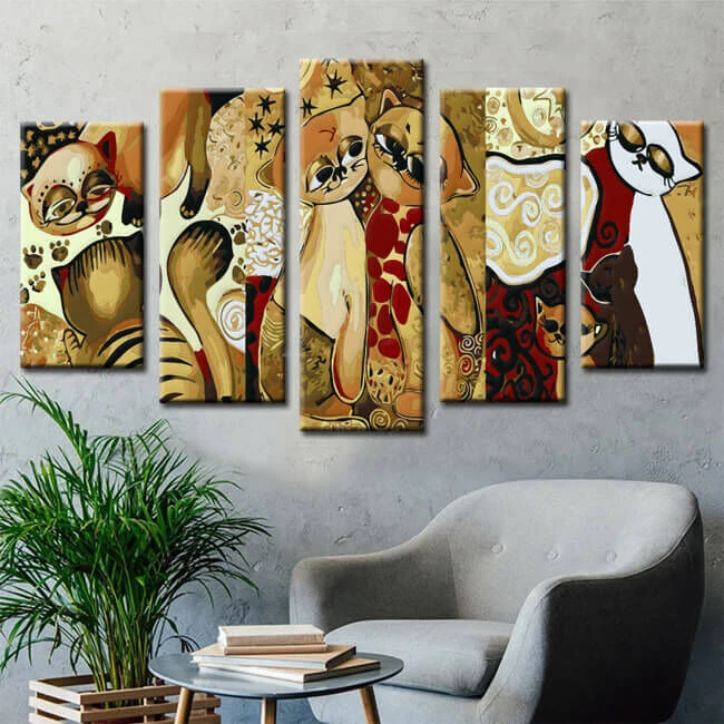 Malen Nach Zahlen Katzen 5-teilig 2 Malen Nach Zahlen Katzen 5-teilig - Image 2