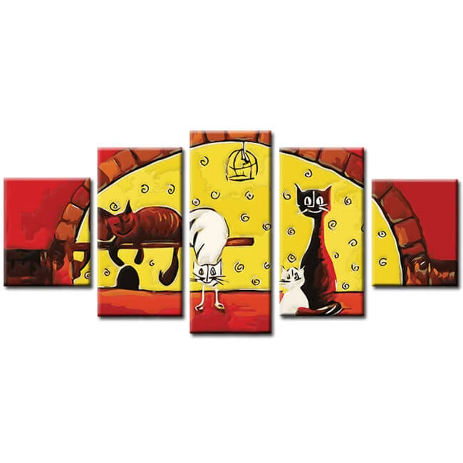 Malen Nach Zahlen Katzencomic 5-teilig 1 Malen Nach Zahlen Katzencomic 5-teilig