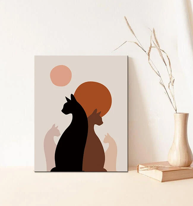 Malen Nach Zahlen Katzen Bei Nacht Kunst 2 Malen Nach Zahlen Katzen Bei Nacht Kunst - Image 2