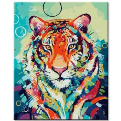 Malen Nach Zahlen Bunter Tiger Kunstbild
