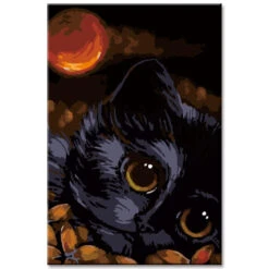 Malen Nach Zahlen Schwarze Katze Kunst Im Portrait