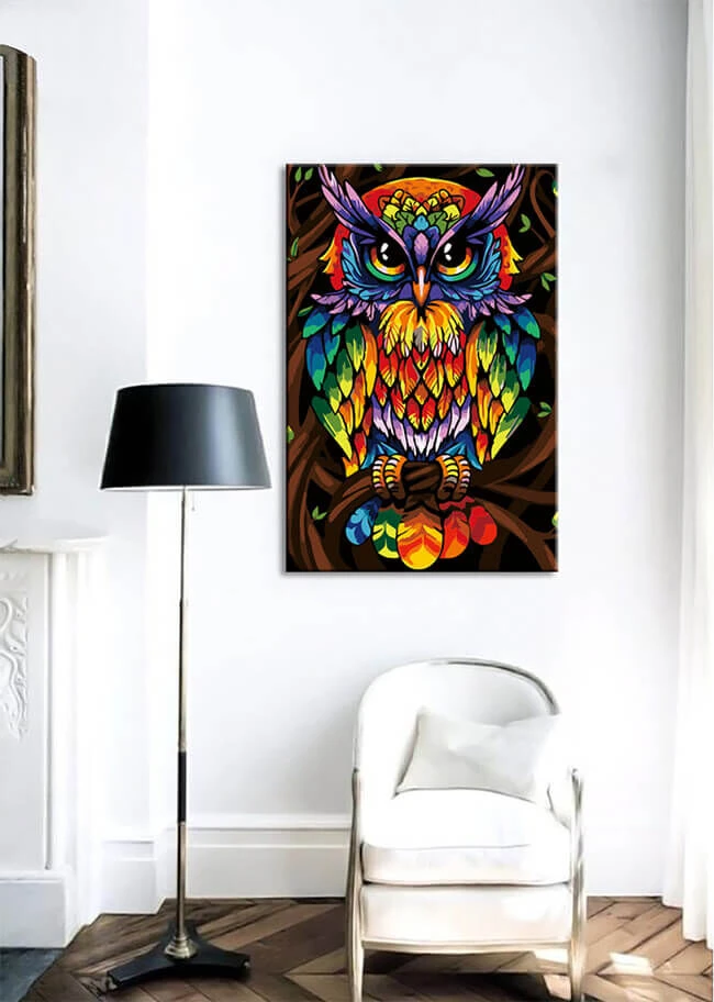 Malen Nach Zahlen Vogel Uhu Portrait Farbig 2 Malen Nach Zahlen Vogel Uhu Portrait Farbig - Image 2