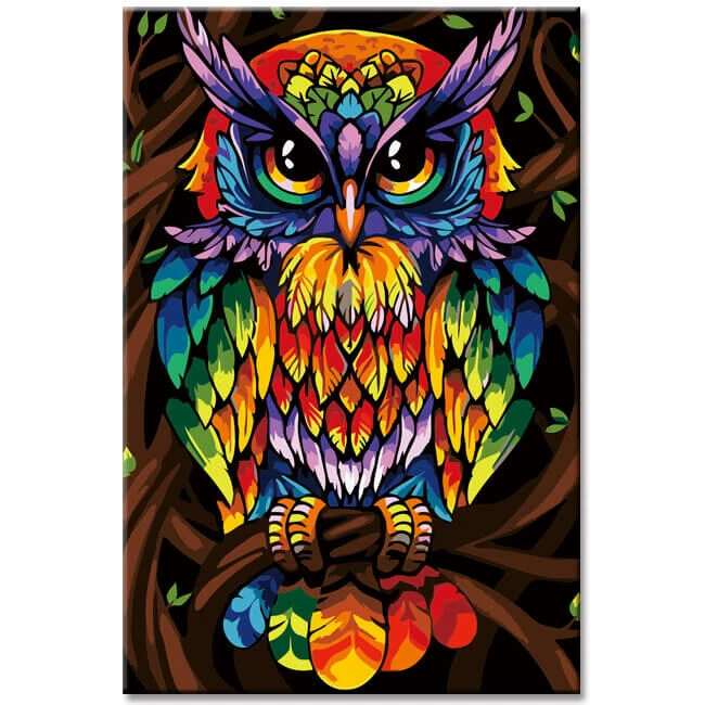 Malen Nach Zahlen Vogel Uhu Portrait Farbig 1 Malen Nach Zahlen Vogel Uhu Portrait Farbig