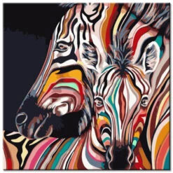 Malen Nach Zahlen Bunte Zebra Familien Versand Aus DE