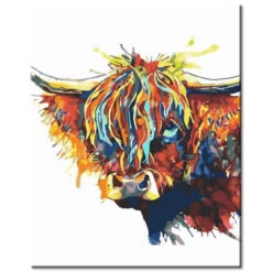 Malen Nach Zahlen Hochlandrind Regenbogen Farbe Versand Aus DE