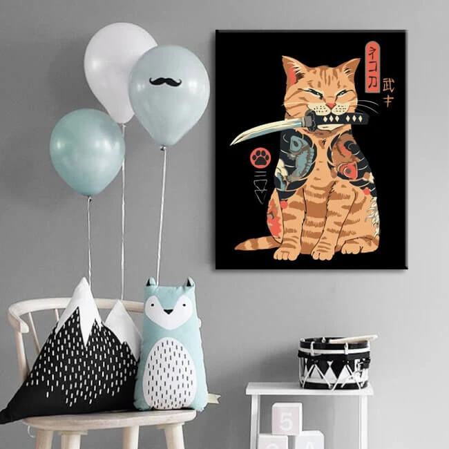 Malen Nach Zahlen Asia Kunst Katzen Samurai Versand Aus DE 2 Malen Nach Zahlen Asia Kunst Katzen Samurai Versand Aus DE - Image 2