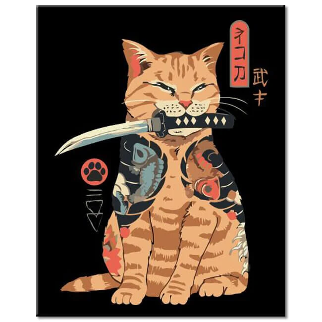 Malen Nach Zahlen Asia Kunst Katzen Samurai Versand Aus DE 1 Malen Nach Zahlen Asia Kunst Katzen Samurai Versand Aus DE