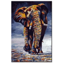 Malen Nach Zahlen Tier Kunst Elefant In Bewegung Versand Aus DE