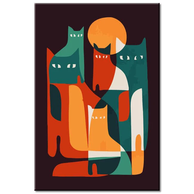 Malen Nach Zahlen Abstrakte Kunst Katzenfamilie Versand Aus DE 1 Malen Nach Zahlen Abstrakte Kunst Katzenfamilie Versand Aus DE