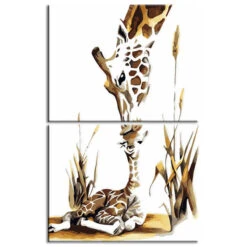 Malen Nach Zahlen Giraffenmutter Und Kind 2-teilig Versand Aus DE