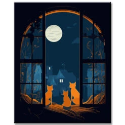 Malen Nach Zahlen: Katze Im Mondschein