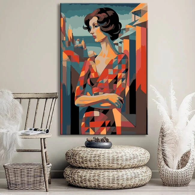 Malen Nach Zahlen Kunst - Rote Schönheit Im Kurasov-Stil 2 Malen Nach Zahlen Kunst - Rote Schönheit Im Kurasov-Stil - Image 2