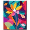 Malen Nach Zahlen - Abstrakte Blumen In Einem Einzigartigen Kunststil
