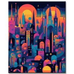 Lebendige Stadtsilhouette - Malen Nach Zahlen