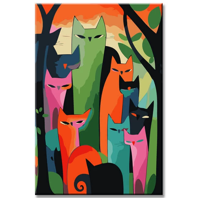 Malen Nach Zahlen - Niedliche Katzen In Rosina Wachtmeisters Stil 1 Malen Nach Zahlen - Niedliche Katzen In Rosina Wachtmeisters Stil