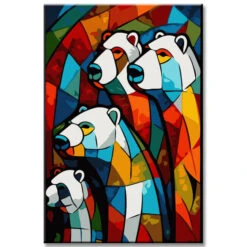 Malen Nach Zahlen: Eisbärfamilie Im Picasso-Stil